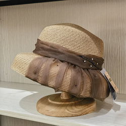 春夏女性レトロエレガントコルガンザ装飾ビーズランプシェード帽子ビーチ日焼け防止写真麦わら帽子 2枚目の画像