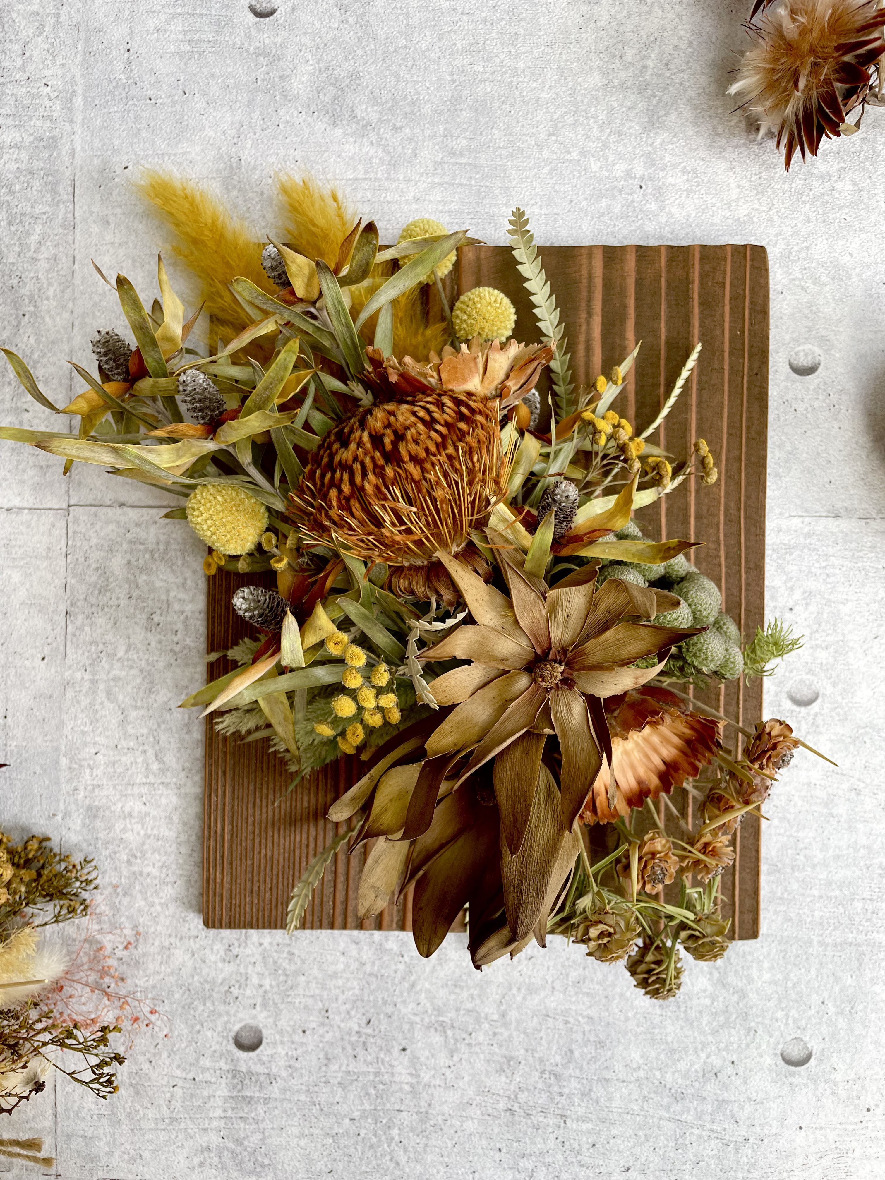 壁掛け用葉デザイン はっぱ丸　人気キャラクター ドライフラワー