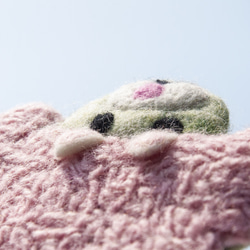クリスマス 交換ギフト 母の日ギフト 森の羊毛フェルトコースター アニマルコースター - 立体羊風 ピンク クリスマス 交換ギフ 6枚目の画像