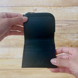 二つ折スマート財布　イタリアンレザー　ブラック 4枚目の画像