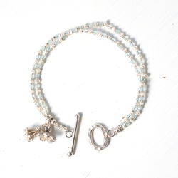 -Pearl・Aquamaline- double bracelet 3枚目の画像