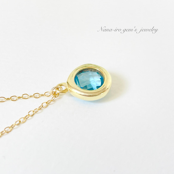 ＊1点のみ＊14kgf swissblue topaz necklace 4枚目の画像