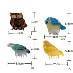 鳥酢酸ヘアクリップロビンキャッチクリップツバメプレートヘアクリップ白鳥サメクリップヘアアクセサリー 19枚目の画像
