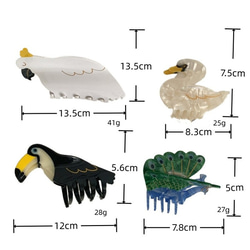 鳥酢酸ヘアクリップロビンキャッチクリップツバメプレートヘアクリップ白鳥サメクリップヘアアクセサリー 18枚目の画像