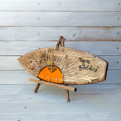 木製サーフボード掛け時計（トミドコロ商店コラボ作品） 1枚目の画像
