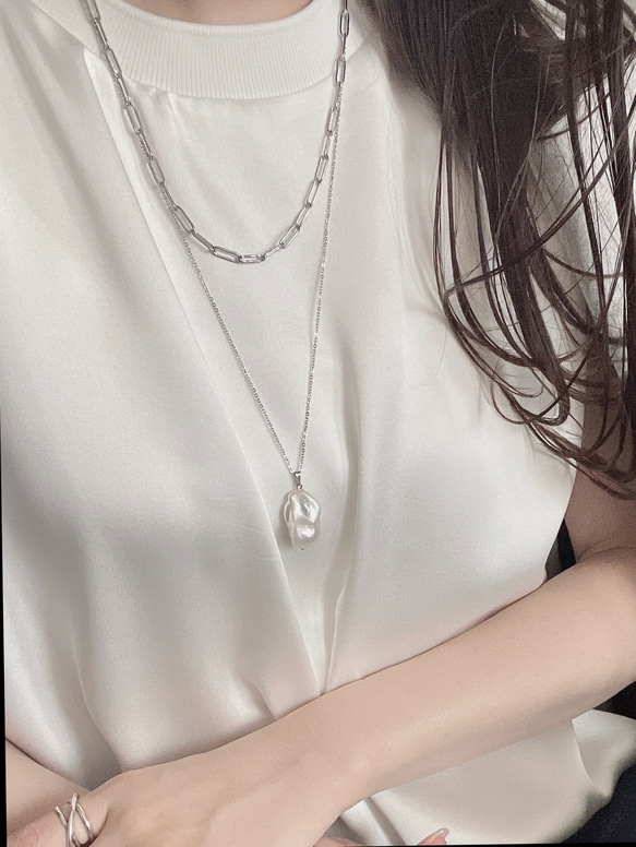 一粒大粒バロックパールロングネックレス | 淡水本真珠 | ロング 一粒大粒バロックパールロングネックレス | 淡水本真珠 | ロング