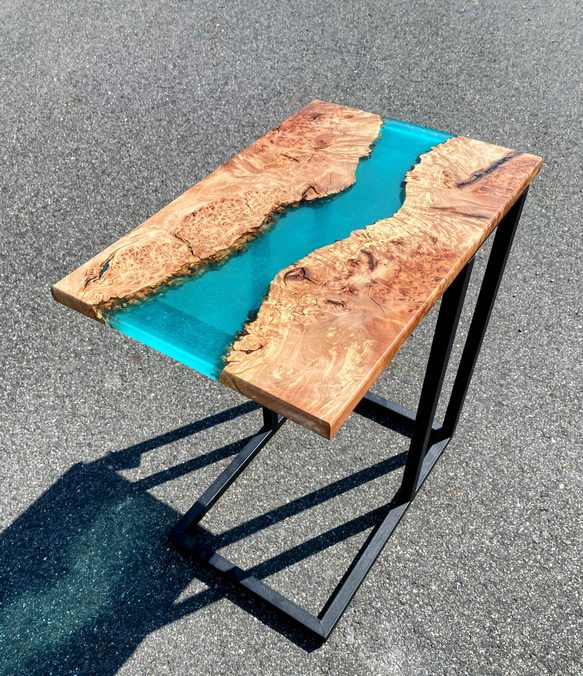 レジンテーブル レジンリバーテーブル サイドテーブル 花台 レジン