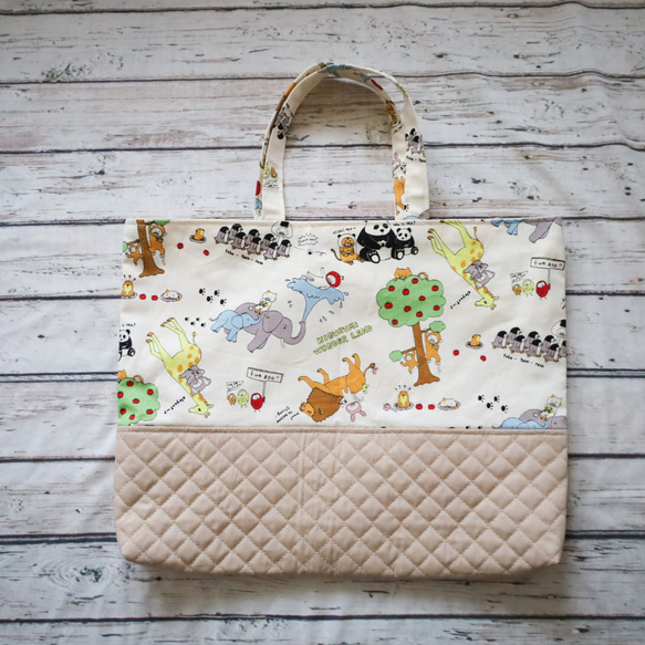 動物柄ハンドメイドオーダーレッスンバックランチョンマット巾着