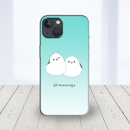 ☆ Android他 ほぼ全機種対応 スマホケース ☆仲良しシマエナガ 背景14