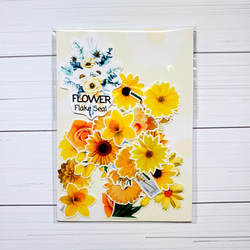 フレークシール 花 フラワー flower 黄 yellow 4枚目の画像