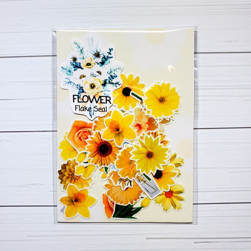 フレークシール 花 フラワー flower 黄 yellow シール・ステッカー sc