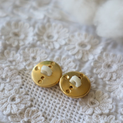 フランス13㎜（小） ヴィンテージボタン A1388 ゴールド 8枚目の画像