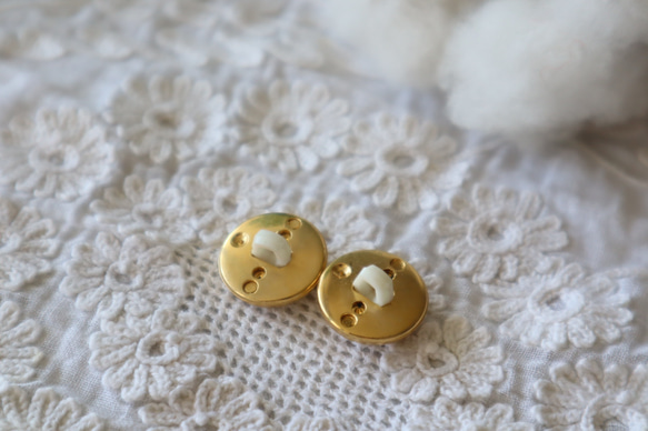 フランス13㎜（小） ヴィンテージボタン A1388 ゴールド 8枚目の画像