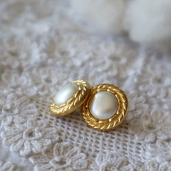 フランス13㎜（小） ヴィンテージボタン A1388 ゴールド 6枚目の画像