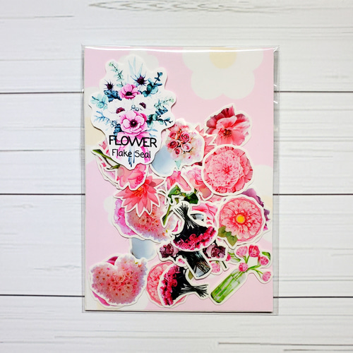 フレークシール 花 フラワー flower ピンク pink シール・ステッカー