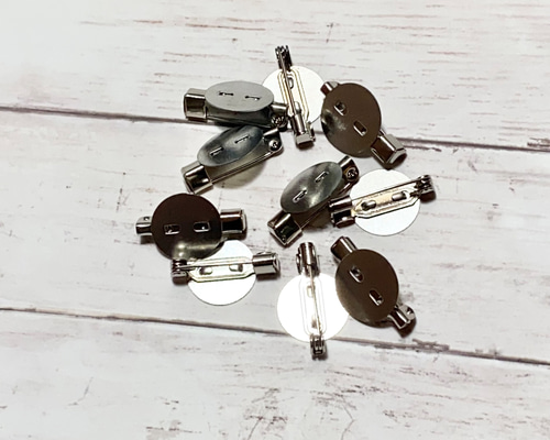 ハンドメイド 台付きブローチピン10個（ZR-0195） その他素材 Rainbow