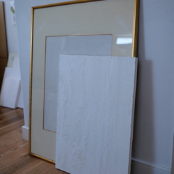 サイズオーダー【Blank 】 白い絵 絵画 アートパネル ホテルライク  アートインテリア くすみカラー 8枚目の画像