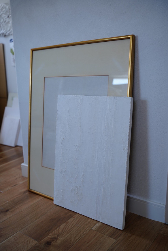 サイズオーダー【Blank 】 白い絵 絵画 アートパネル ホテルライク  アートインテリア くすみカラー 8枚目の画像