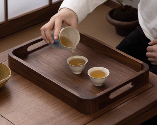 Amazon｜八角形の大型木製トレー(ウォールナット)｜トレイ・盆