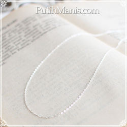 極細スキンジュエリー（線幅0.8mm)4面カットアズキシルバーチェーン・silver925（00na8-si) 1枚目の画像