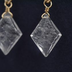 Creema限定　氷のようなフロストクリスタルのダイヤピアス　14kgf / サージカル /イヤリング　宝石質　透明感　 4枚目の画像
