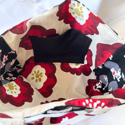 サイドポケット付きトートバッグ トランク風ポーチ LR⭐︎ 撥水/2WAY