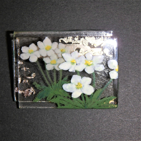 「白山一華-hakusannitige-」GLASSブローチ　アクセサリー　野草 5枚目の画像