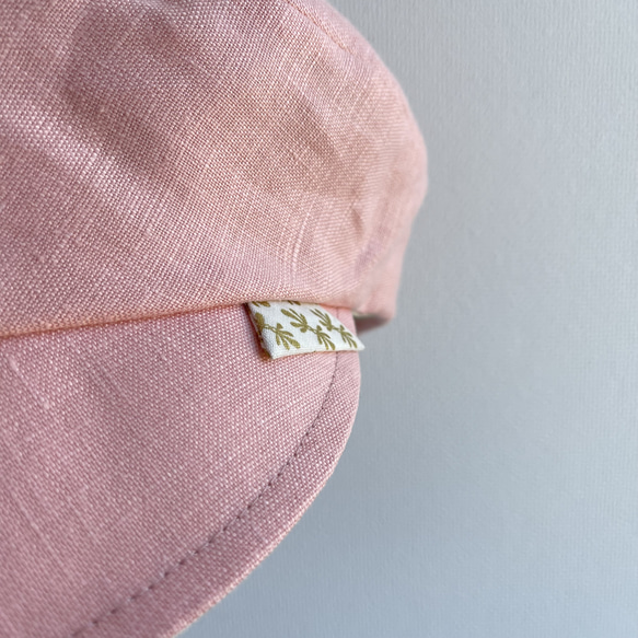 58cm たためる帽子 ピンク ピンクリネン キャスケット マリンキャスケット 大人可愛い 10枚目の画像