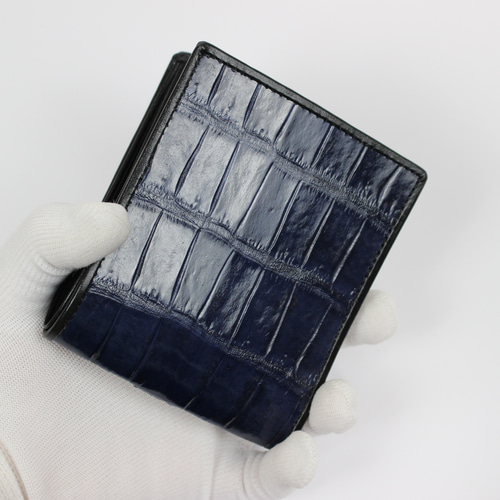 SALE クロコダイル 長財布 紺色 ネイビー ワニ革 メンズ レディース