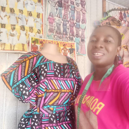 アフリカ布 アフリカン ワンピース カラフルリーブス ワンピース