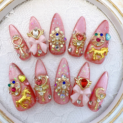 ネイルチップ‪‪❤︎‬ピンク マグネット 量産型地雷韓国ワンホンスナ系イニシャル 09fe021a053cea7d2cfcbb6d985068