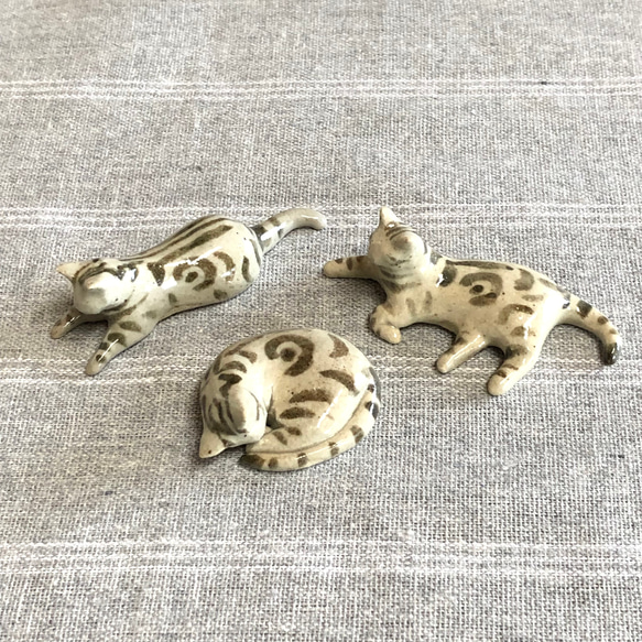 猫の箸置き三態（アメショ） 猫グッズ 猫雑貨 アメリカンショートヘア