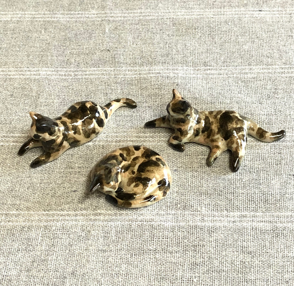 猫の箸置き三態（サビ） 猫グッズ 猫雑貨 サビ猫 箸・箸置き