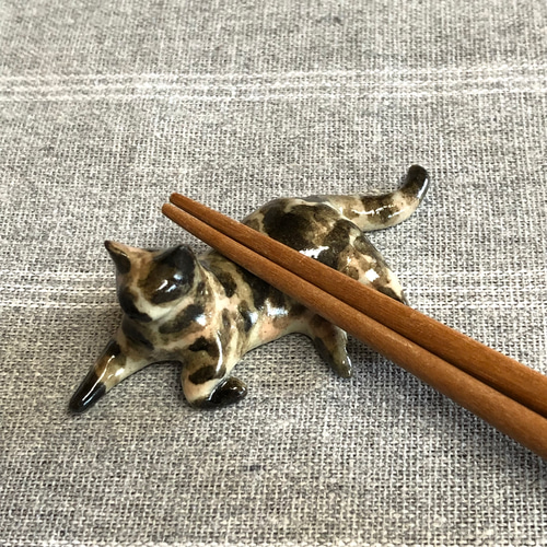 猫の箸置き三態（サビ） 猫グッズ 猫雑貨 サビ猫 箸・箸置き