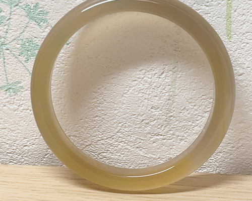 新入荷】天然玉石瑪瑙 黄瑪瑙 バングル 内径約54.6mm 鑑定書付