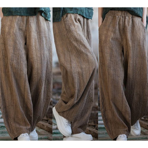 BELPER しわ加工 リネン素材 パンツ 【公式通販】