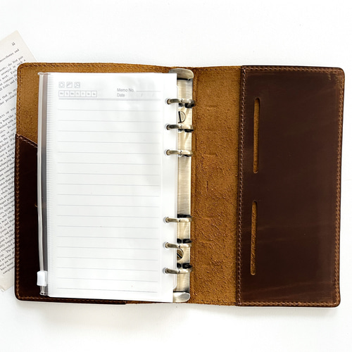 A6 バインダー システム手帳 レザー《light brown》[T028] 手帳 Misty