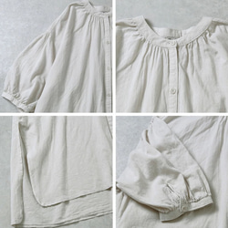 Etranze ꕤ採用 100% 純棉材質，具有自然質感的褶皺長款襯衫裙 et10515881 第8張的照片