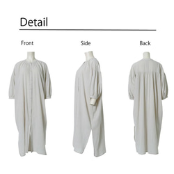 Etranze ꕤ採用 100% 純棉材質，具有自然質感的褶皺長款襯衫裙 et10515881 第10張的照片