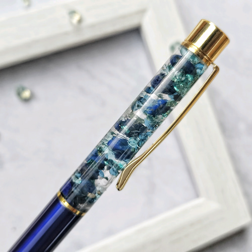 再販「紺碧」ラピスラズリ ハーバリウムボールペン ギフト プレゼント