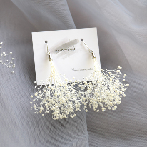 silver/かすみ草ピアス・イヤリング シンプルピアス カスミ草 シルバー 