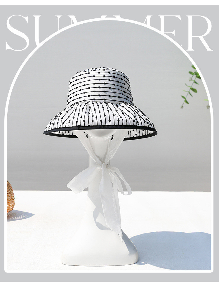 高級生地フィッシャーマンズハット水玉模様帽子女性ファッション布帽子