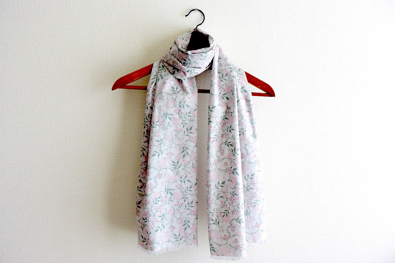 【受注制作】ウィリアムモリス ジャスミン コットンローンストール