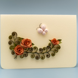 薔薇と蝶々のメッセージカード 1枚目の画像