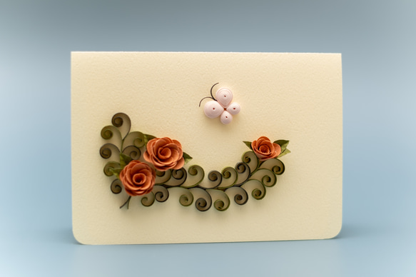 薔薇と蝶々のメッセージカード 1枚目の画像
