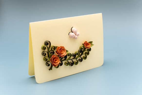 薔薇と蝶々のメッセージカード 3枚目の画像