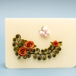 薔薇と蝶々のメッセージカード 2枚目の画像