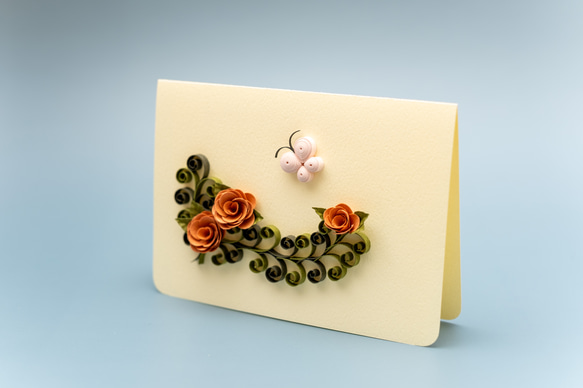 薔薇と蝶々のメッセージカード 4枚目の画像