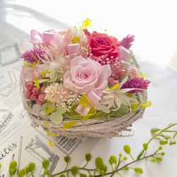 p♡ ミモザのフラワーアレンジメント2点 p♡ ミモザのフラワーアレンジメント2点