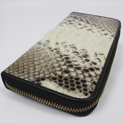 パイソン 長財布 内装ゴールドパイソン メンズ財布 蛇革 本革 